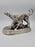 Detailed Pewter Plated Hunting Dog Statue - Two Dogs in Hunt Mode - Sportsman's Decor