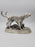 Detailed Pewter Plated Hunting Dog Statue - Two Dogs in Hunt Mode - Sportsman's Decor