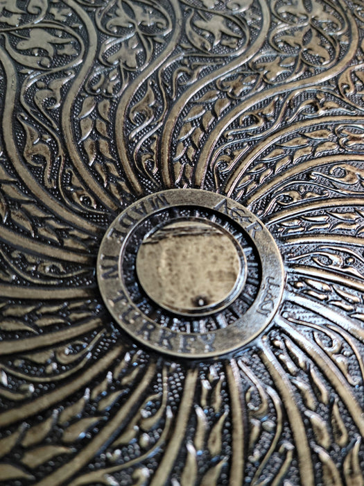 Turkish Ottoman Coffee Tea Serving Tray – 13.75 Inches, Wavy Zamac Tray