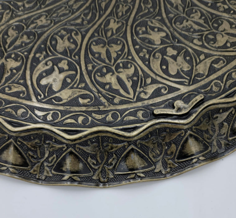 Turkish Ottoman Coffee Tea Serving Tray – 13.75 Inches, Wavy Zamac Tray