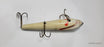 GREY, IVORY RED BLACK 3 HOOK WOOD CRANKBAIT- 10" FISHING LURE- MUSKIE, SALMON, LARGE BASS AND OTHER LARGE FISH.