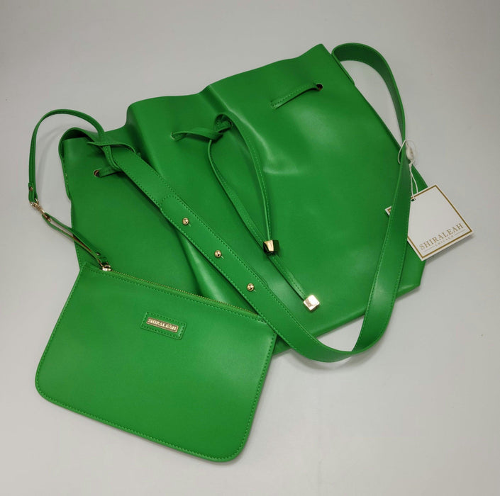 Shiraleah Aria Drawsting Shoulder Bag - Tote - Purse Fern 12hx16w