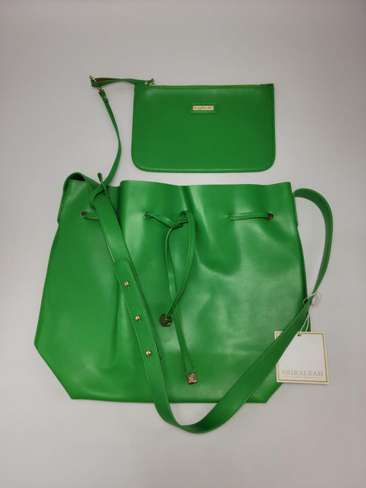 Shiraleah Aria Drawsting Shoulder Bag - Tote - Purse Fern 12hx16w
