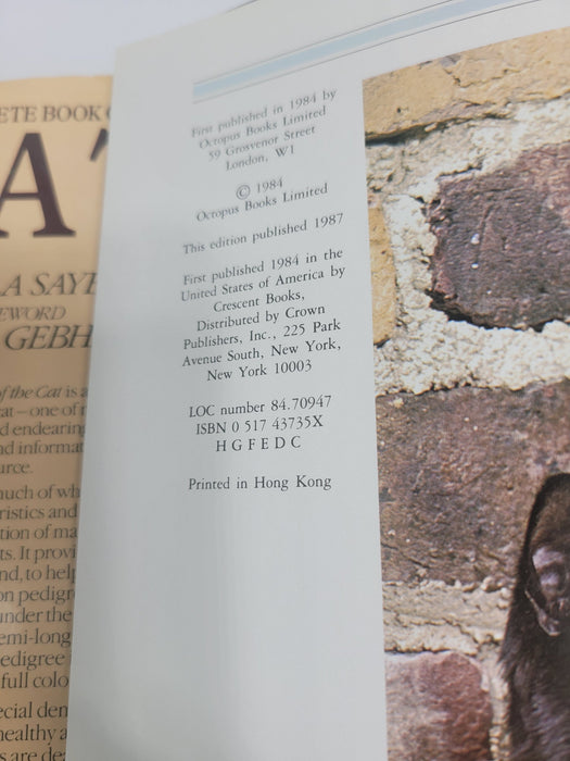 Complete Book Of The Cat [hardcover] Sayer, Angela