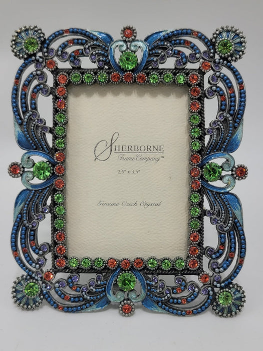 Sherborne Genuine Czech Crystal Photo Frame Blue, Green, Pink