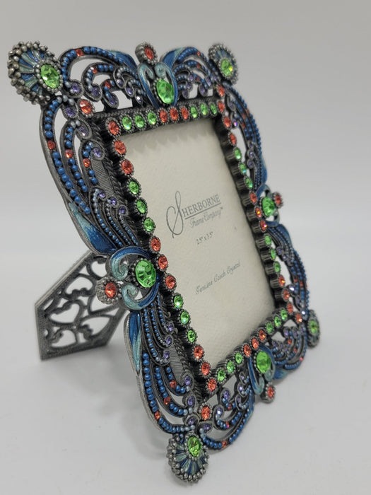 Sherborne Genuine Czech Crystal Photo Frame Blue, Green, Pink