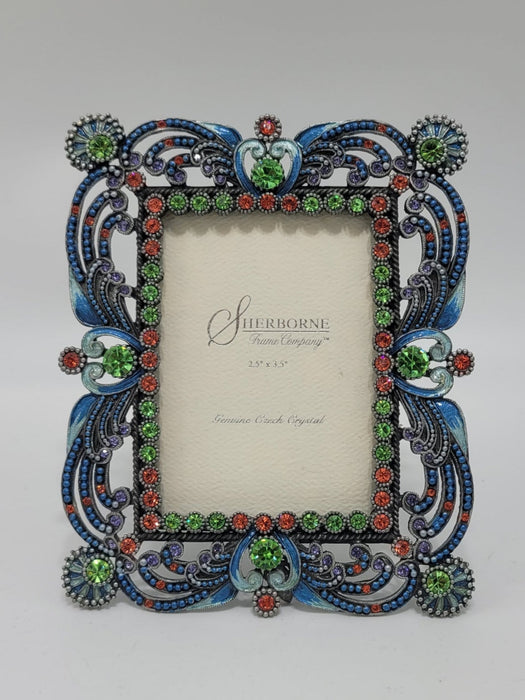 Sherborne Genuine Czech Crystal Photo Frame Blue, Green, Pink