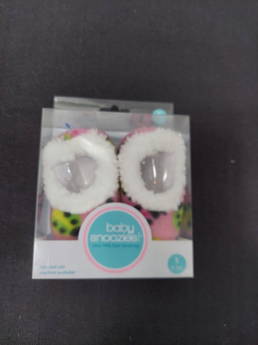 Snoozies Slippers - Pink and White Baby Slippers 0 to 3 Months