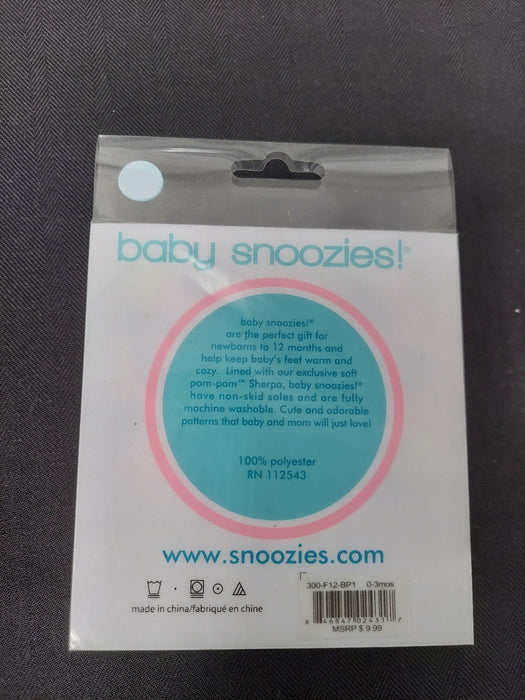 Snoozies Slippers - Pink and White Baby Slippers 0 to 3 Months