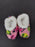 Snoozies Slippers - Pink and White Baby Slippers 0 to 3 Months