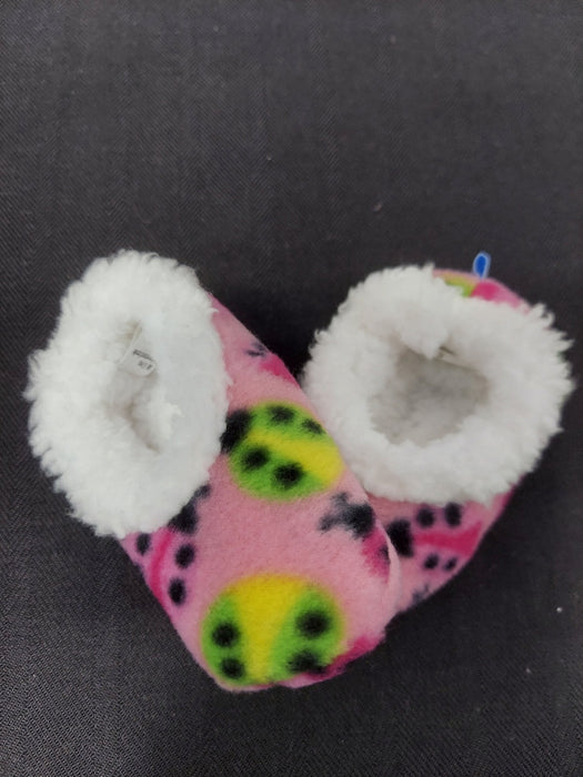 Snoozies Slippers - Pink and White Baby Slippers 0 to 3 Months