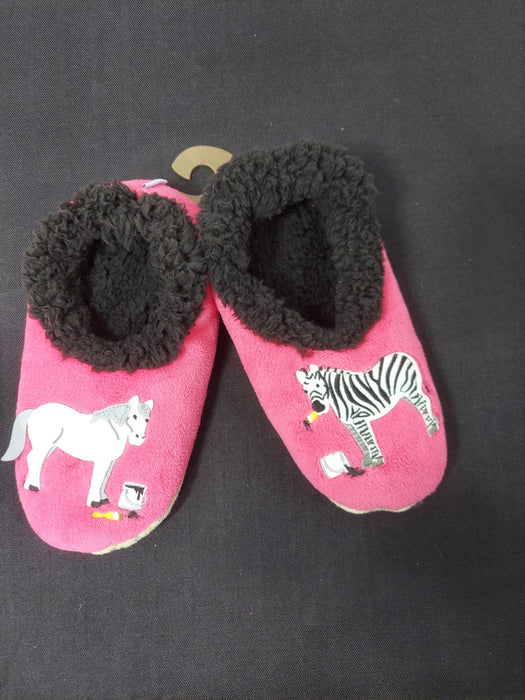 Snoozies Slippers - Pink Horse and Zebra Slippers Large 9-10