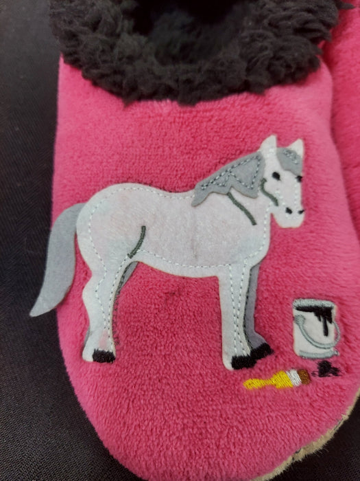 Snoozies Slippers - Pink Horse and Zebra Slippers Large 9-10