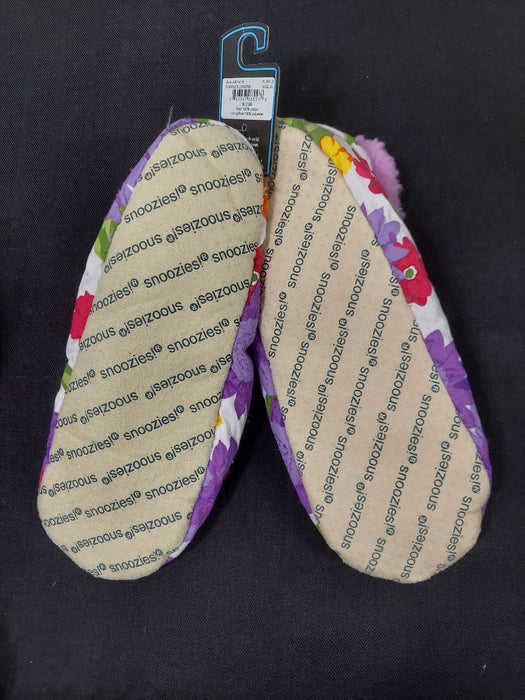 Snoozies Slippers - Purple, Red and Yellow Flowers XL11/12
