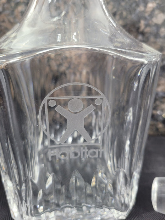 Decanter Habitat for Humanity Logo etched in Crystal Glass