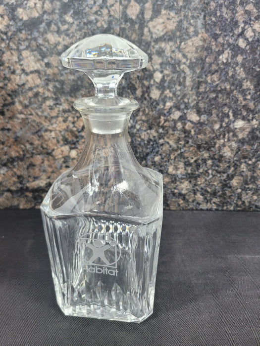 Decanter Habitat for Humanity Logo etched in Crystal Glass