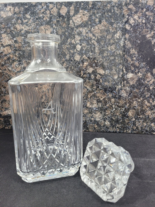 Crystal Glass Decanter Monogrammed with an "A" with Stopper