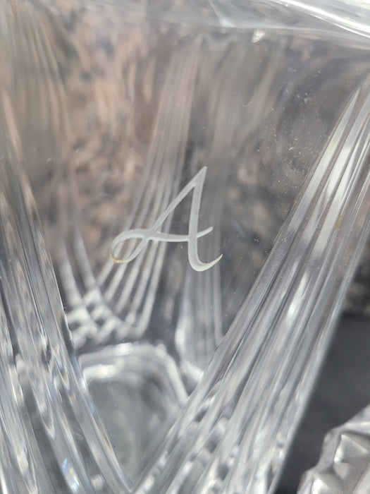 Crystal Glass Decanter Monogrammed with an "A" with Stopper