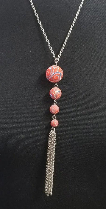 Jewelry - 4 Bead Pendent with Tassel Necklace - Choice of Viva Beads Colors - Limited Quantities