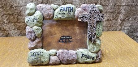 Frame - Faith, Hope, and Love Cobblestone Cross Photo Frame 4x6
