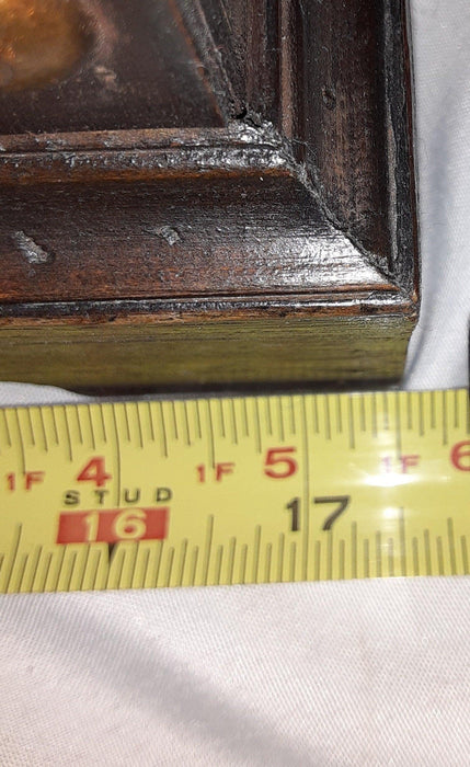 Box- Black and Brown Wood and Faux Leather Small Treasure Chest