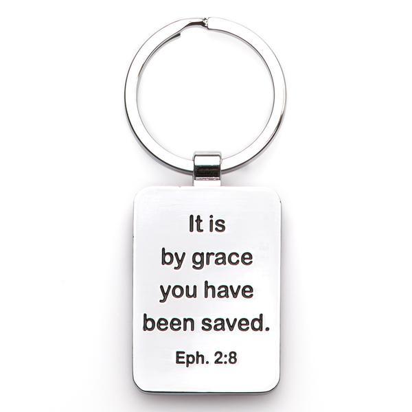 Keyring - Purple Metal Cross