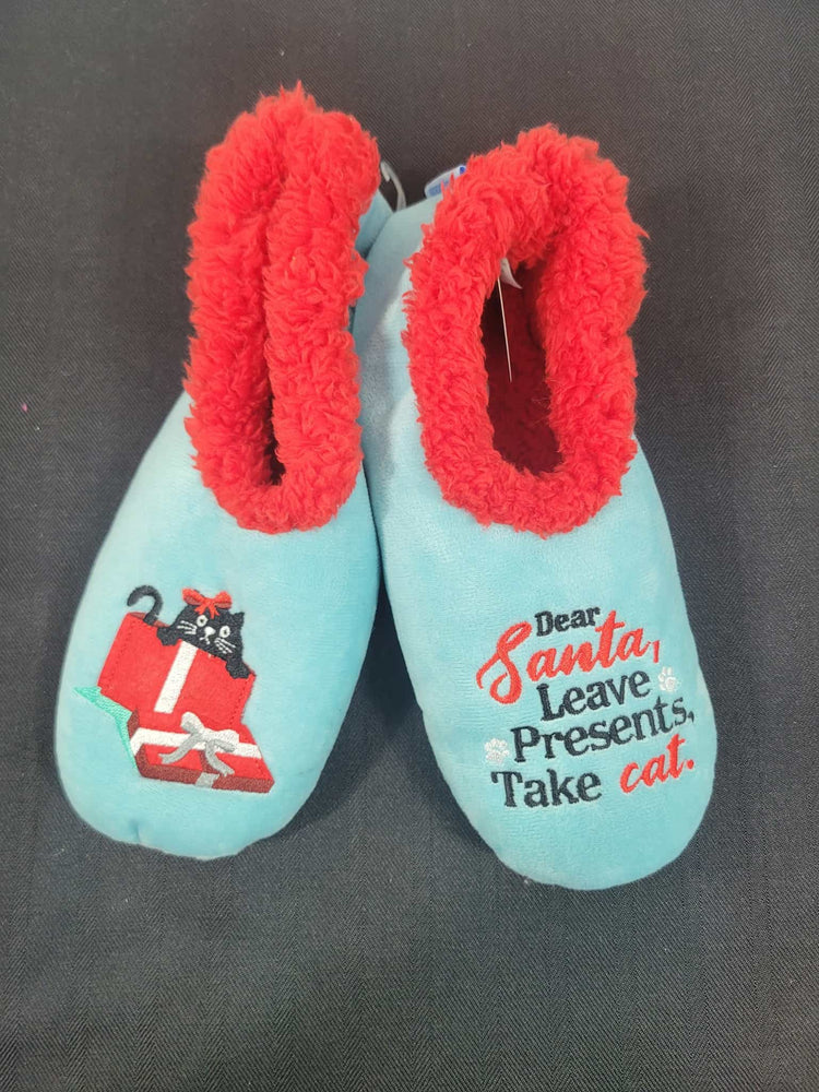 Accessories - Snoozies Slippers Dear Santa, Leave Presents Take Cat