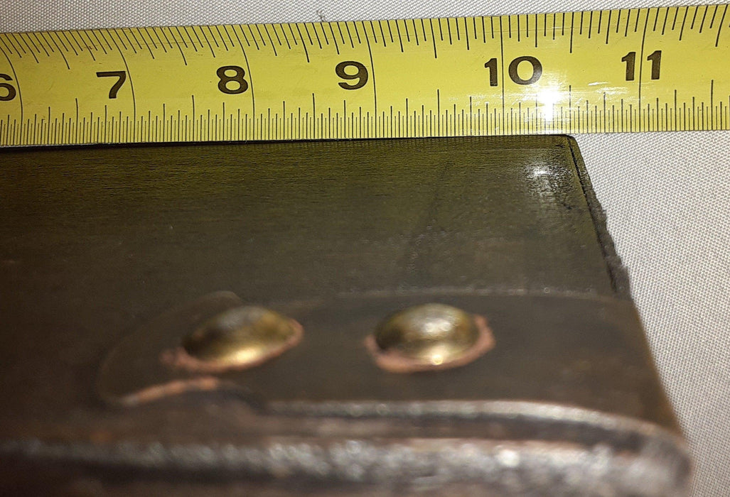 Box - Two Tone  Brown Trunk Wood and Faux Leather Small Treasure Chest