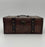 Box - Bronze Floral Fabric and Wood Trunk Small