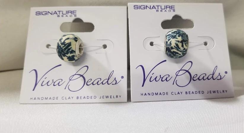 Jewelry - Viva Beads Polymer Clay Bead Dutch Blue Series