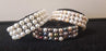 Jewelry - Sterling Silver Freshwater Cultured Pearl 3 Row Stretch Bracelet - Choice of Five Colors