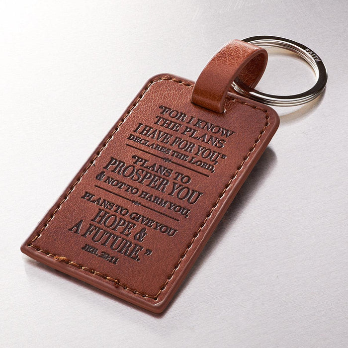 Keyring - Brown Jer. 29:11