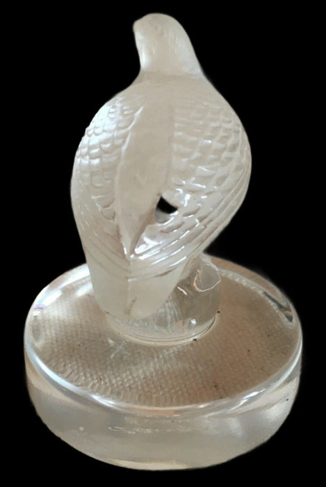Antique - Vintage Lalique Glass Paperweight Bird Quail Dove