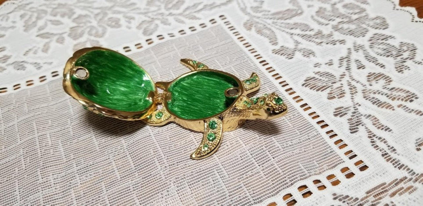 Jewelry Turtle Trinket Dresser Box