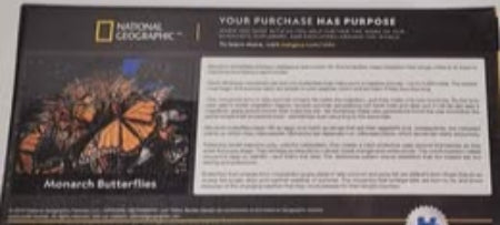 Puzzle - NEW 500 piece National Geographic Monarch Butterfly Puzzle