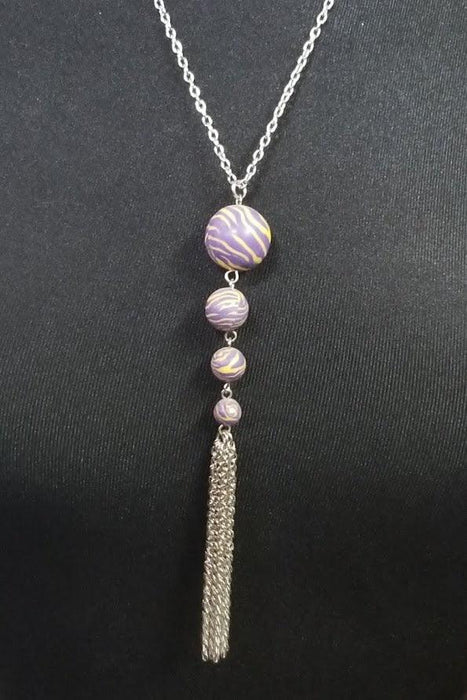 Jewelry - 4 Bead Pendent with Tassel Necklace - Choice of Viva Beads Colors - Limited Quantities