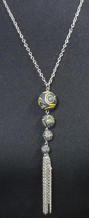 Jewelry - 4 Bead Pendent with Tassel Necklace - Choice of Viva Beads Colors - Limited Quantities
