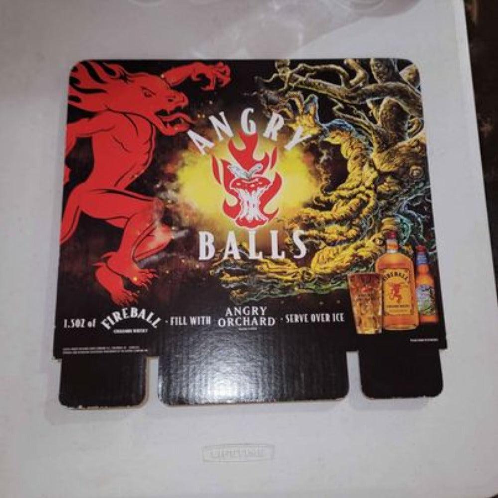 Art - Angry Balls Cardboard Sign display top Angry Orchard Fireballs