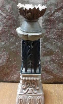 Candle Holder- Decorative scroll Black