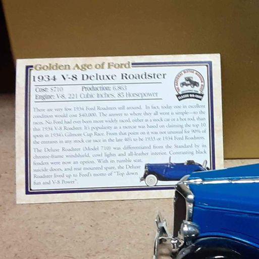 Classic Car - 1934  Ford  v8 deluxe roadster  Model car