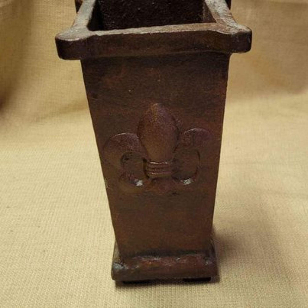 Vase - Cast Iron -  with fleur de lis pattern