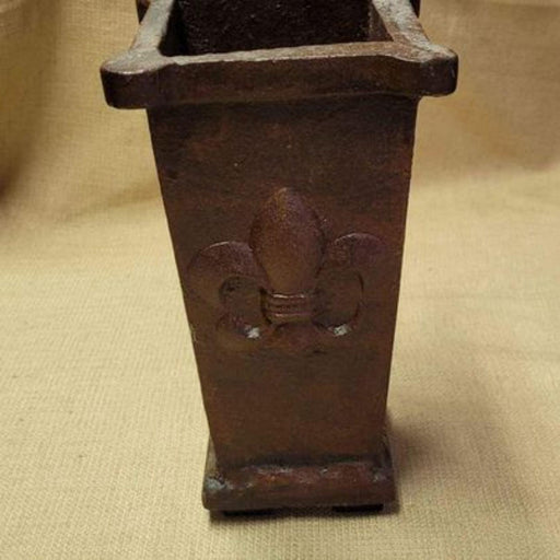 Vase - Cast Iron -  with fleur de lis pattern