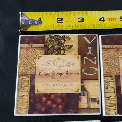 Coasters Set of 4 Chardonnay Vino