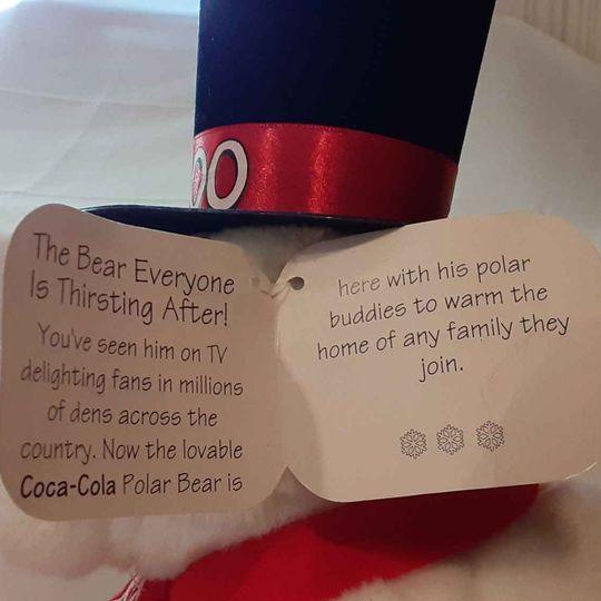 Plush -  Coke 2000 Bear -stuffed animal  NEW!