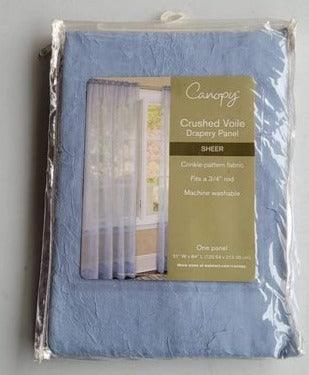 Curtain - Drapery Crushed Voile Blue Panel