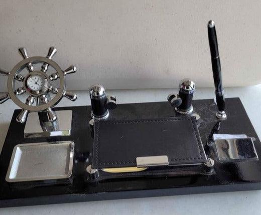 Writing Desk organization set - Black with ship wheel