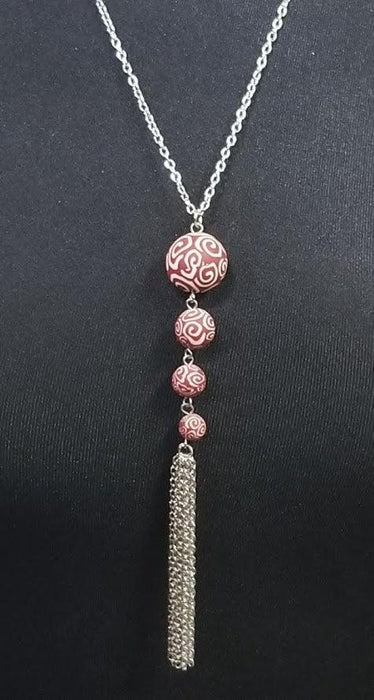 Jewelry - 4 Bead Pendent with Tassel Necklace - Choice of Viva Beads Colors - Limited Quantities