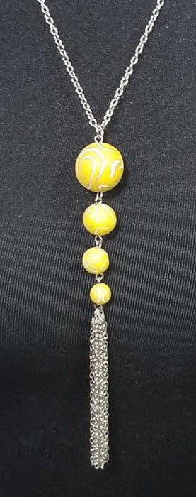Jewelry - 4 Bead Pendent with Tassel Necklace - Choice of Viva Beads Colors - Limited Quantities