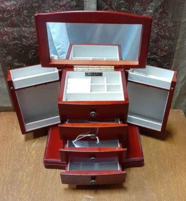 Jewelry Box - Brown with Necklace hangers - with music box