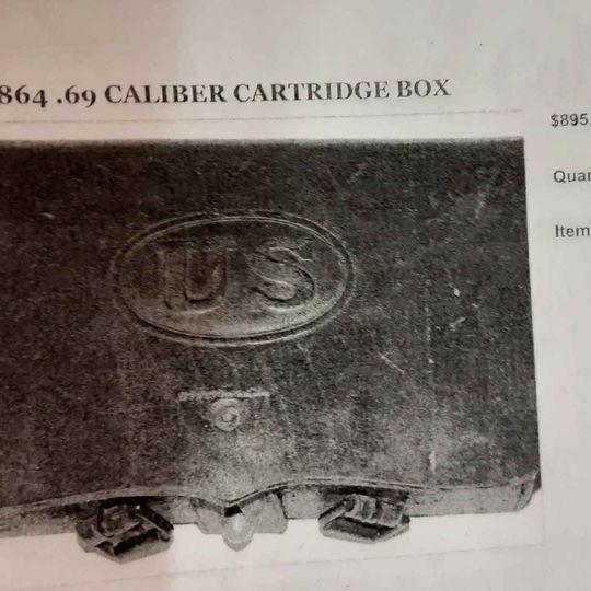 Vintage - Ammo Bag  / Cartridge Box  Leather US Military